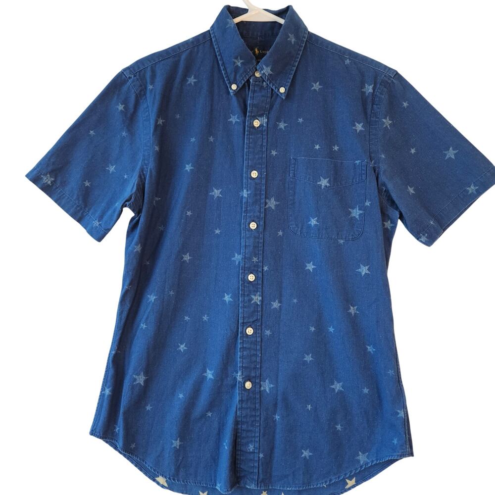 Ralph Lauren Slim Fit Star Print Button Down Shirt Medium